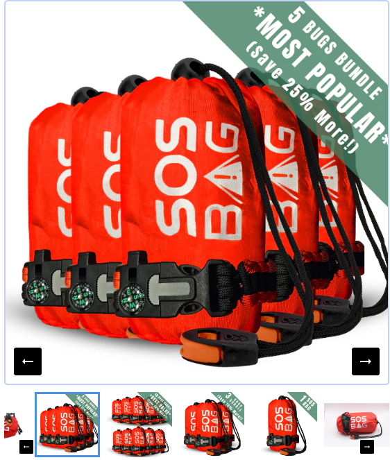 SOS Emergency Sleeping Bag 5 bags bundle deal